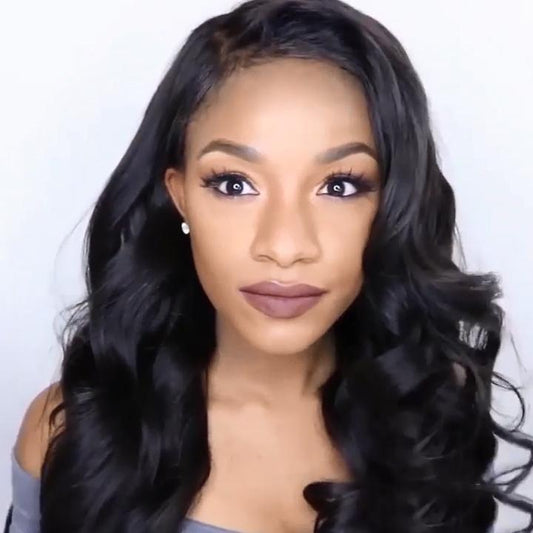 Natural black big wavy curly wig