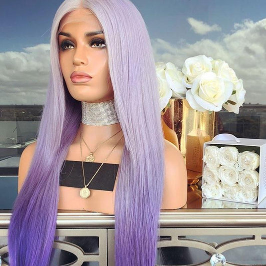 Pretty Charming Purple Girl Straight Wig