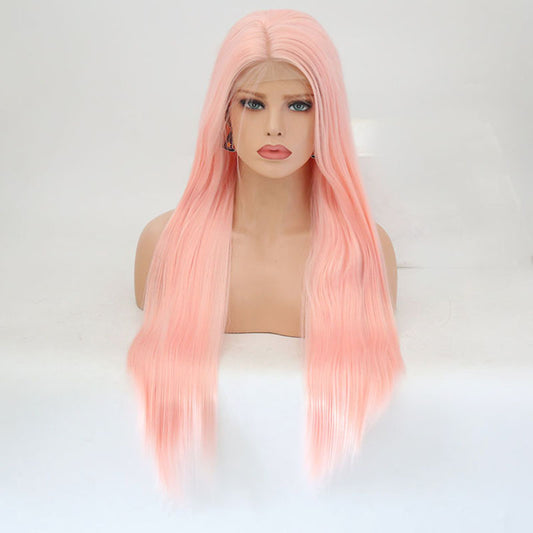 Lace Front Pink Long Straight Hair